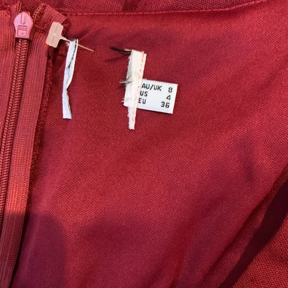 PRINCESS POLLY NEW Villa Dress in Burgundy - Picture 8 of 12